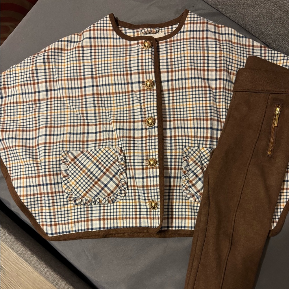 Janie and Jack cape and suede leggings